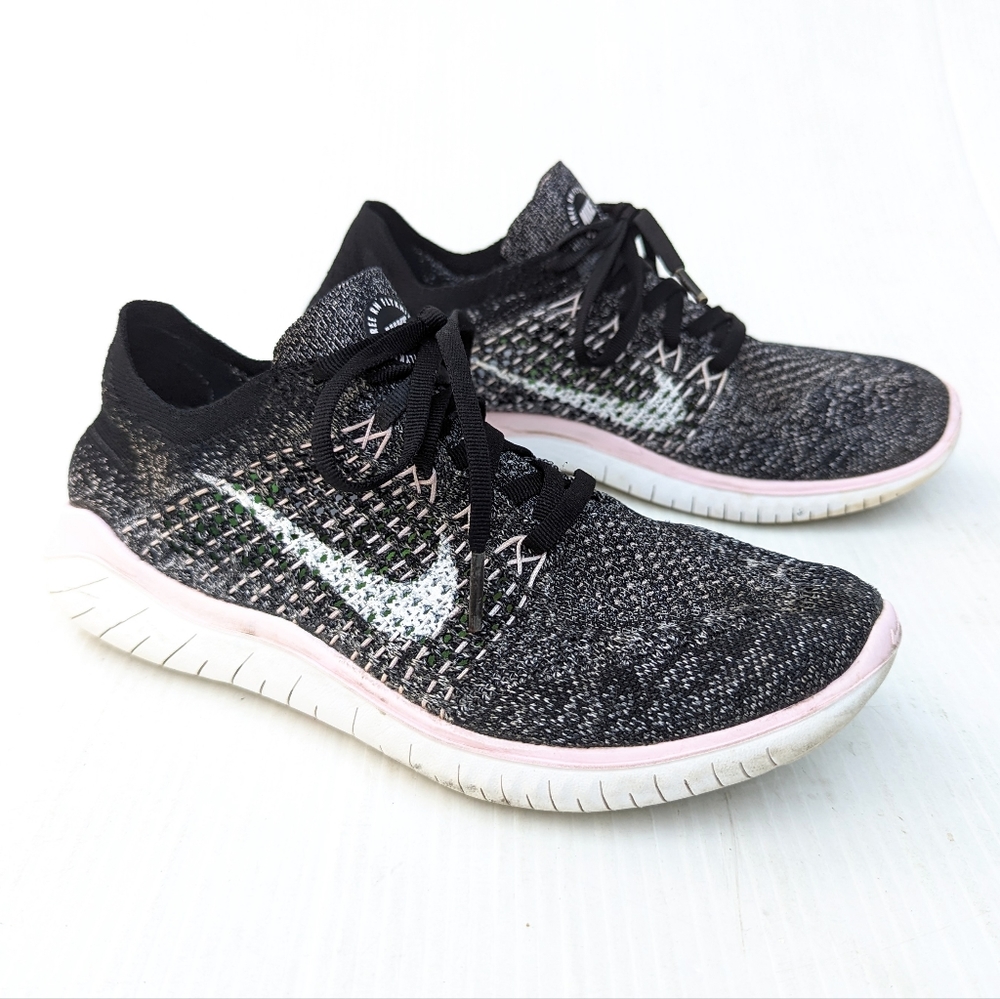 NIKE Free RN Flyknit 2018 Black Pink Running Shoes